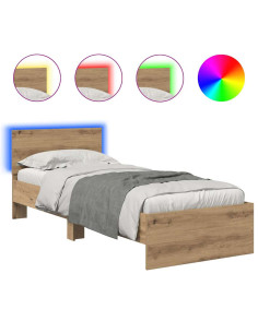 Struttura del letto con testiera Rovere artigianale 75 x 190 cm 2