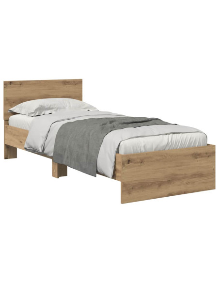 Struttura del letto con testiera Rovere artigianale 75 x 190 cm