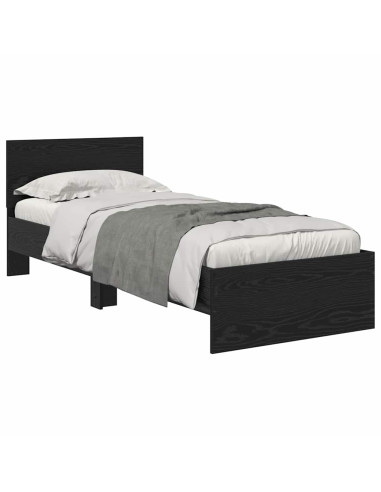 Struttura del letto Rovere Nero 75 x 190 cm Legno multistrato