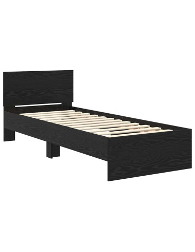 Struttura del letto Rovere Nero 75 x 190 cm Legno multistrato