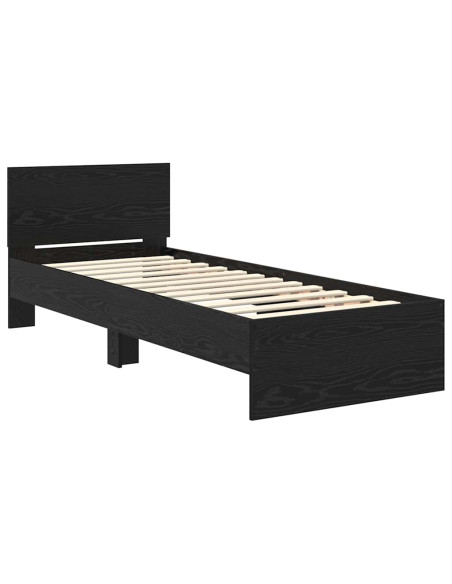 Struttura del letto Rovere Nero 75 x 190 cm Legno multistrato