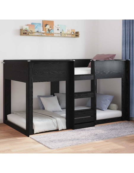 Struttura letto a terra Rovere Nero 71,5 x 190 cm