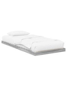 Struttura letto a terra Grigio Sonoma 86,5 x 190 cm 2