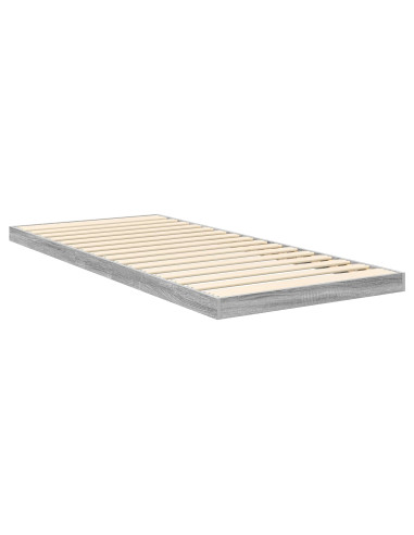 Struttura letto a terra Grigio Sonoma 86,5 x 190 cm
