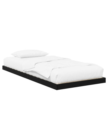 Struttura letto a terra Rovere Nero 76,5 x 200 cm