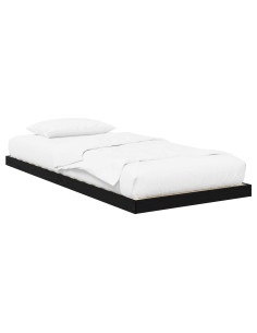 Struttura letto a terra Rovere Nero 86,5 x 200 cm 2