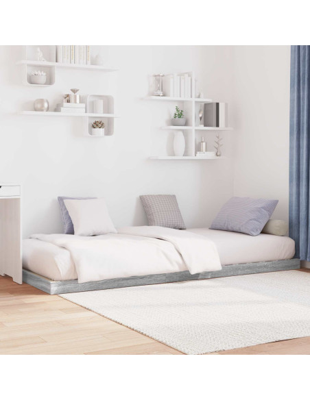 Struttura letto a terra Grigio Sonoma 86,5 x 200 cm