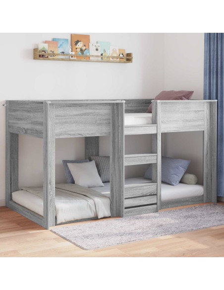 Struttura letto a terra Grigio Sonoma 86,5 x 200 cm
