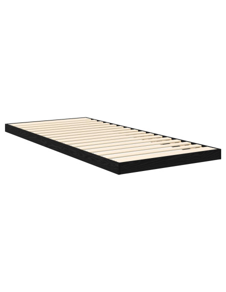 Struttura letto a terra Rovere Nero 96,5 x 200 cm