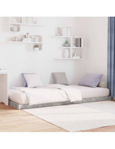 Struttura letto a terra Grigio cemento 96,5 x 200 cm