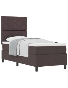 Letto a molle con testiera Marrone Scuro 80 x 200 cm Tessuto 2