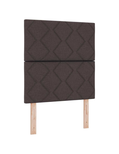 Letto a molle con testiera Marrone Scuro 80 x 200 cm Tessuto
