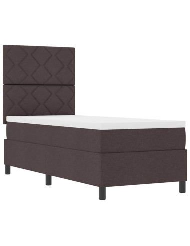 Letto a molle con testiera Marrone Scuro 80 x 200 cm Tessuto