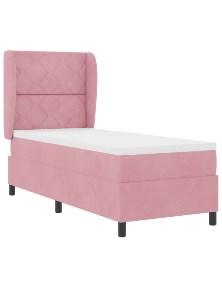 Letto a molle con materasso Rosa 200 x 80 cm Poliestere