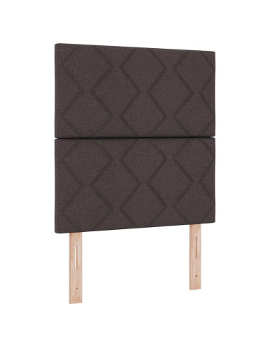 Letto a molle con strisce LED Marrone scuro 80 x 200 cm Tessuto