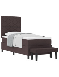Letto a molle con testiera Marrone Scuro 80 x 200 cm Tessuto 2