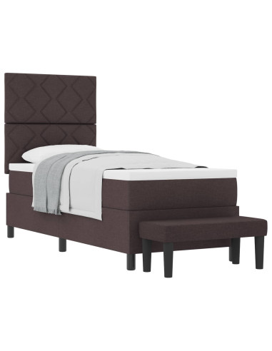 Letto a molle con testiera Marrone Scuro 80 x 200 cm Tessuto