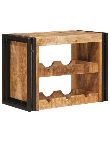 Portabottiglie 100 x 45 x 33 cm Legno di Mango Grezzo Massiccio