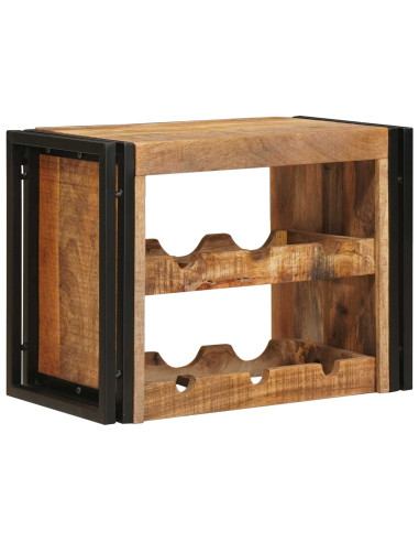 Portabottiglie 100 x 45 x 33 cm Legno di Mango Grezzo Massiccio