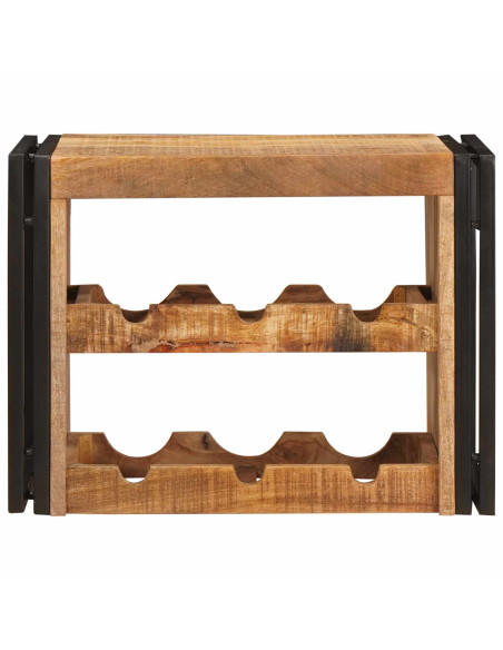 Portabottiglie 100 x 45 x 33 cm Legno di Mango Grezzo Massiccio
