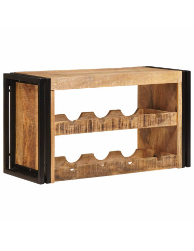 Portabottiglie 100 x 45 x 33 cm Legno di Mango Grezzo Massiccio