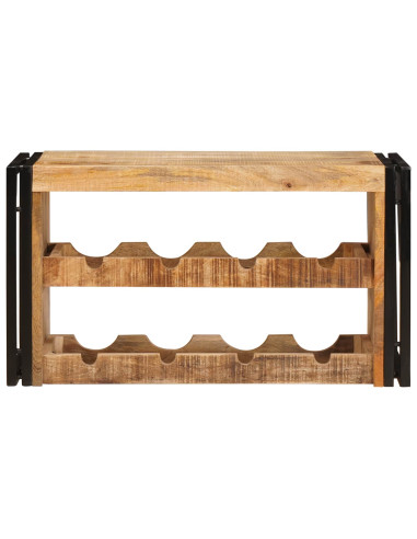 Portabottiglie 100 x 45 x 33 cm Legno di Mango Grezzo Massiccio