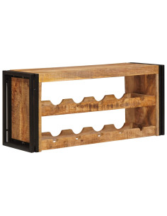Portabottiglie 100 x 45 x 33 cm Legno di Mango Grezzo Massiccio 2