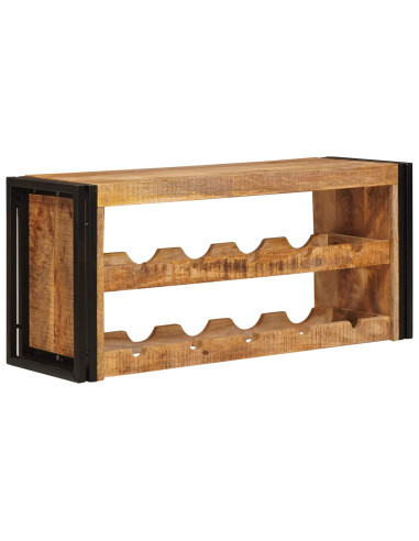 Portabottiglie 100 x 45 x 33 cm Legno di Mango Grezzo Massiccio