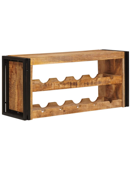 Portabottiglie 100 x 45 x 33 cm Legno di Mango Grezzo Massiccio