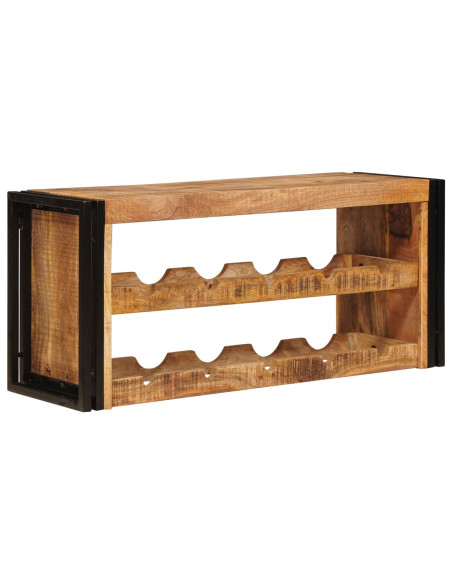Portabottiglie 100 x 45 x 33 cm Legno di Mango Grezzo Massiccio