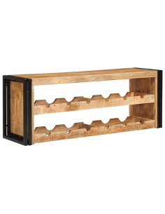 Portabottiglie 100 x 45 x 33 cm Legno di Mango Grezzo Massiccio 2