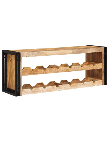 Portabottiglie 100 x 45 x 33 cm Legno di Mango Grezzo Massiccio