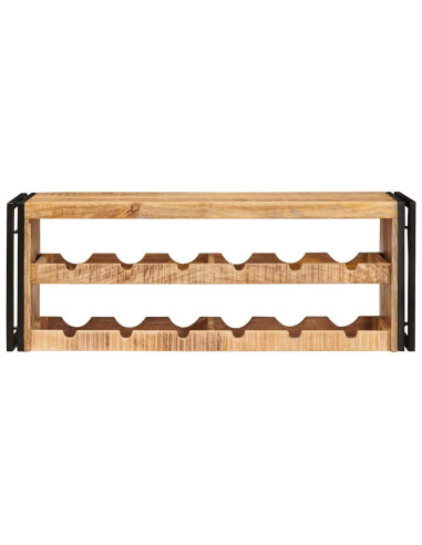 Portabottiglie 100 x 45 x 33 cm Legno di Mango Grezzo Massiccio