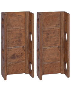 Scaffale Marrone 24 x 13 x 54 cm Legno di Mogano Massello 2