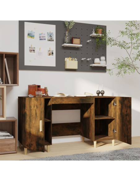 Scrivania Rovere Fumo 140x50x75 cm in Legno Multistrato