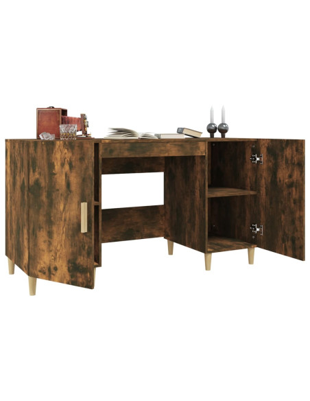 Scrivania Rovere Fumo 140x50x75 cm in Legno Multistrato
