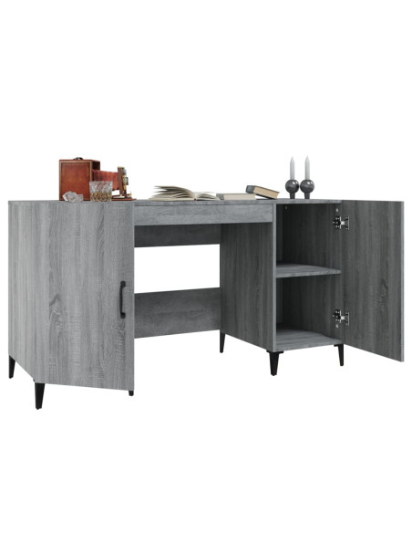 Scrivania Grigio Sonoma 140x50x75 cm in Legno Multistrato