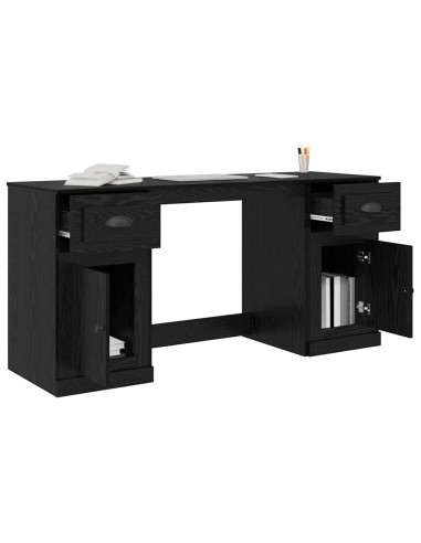 Scrivania con armadietto Rovere Nero 154,5 x 50 x 75 cm