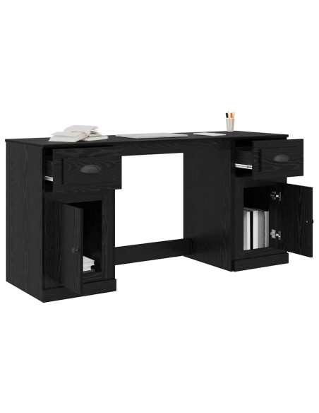 Scrivania con armadietto Rovere Nero 154,5 x 50 x 75 cm