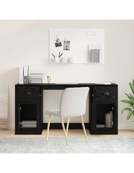 Scrivania con armadietto Rovere Nero 154,5 x 50 x 75 cm