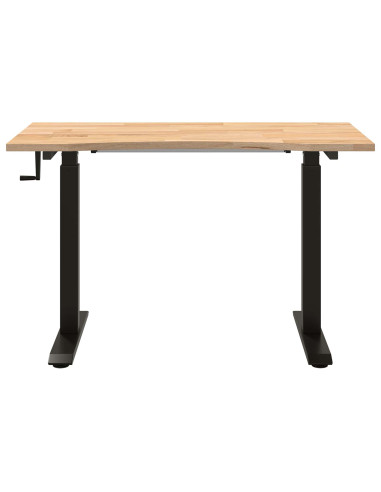 Scrivania Nero e naturale 120 x 60 cm Legno di Quercia Massello