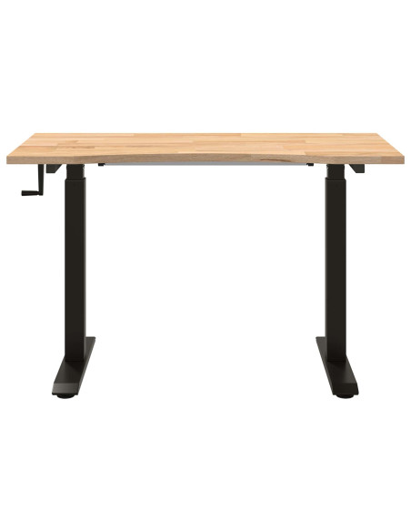 Scrivania Nero e naturale 120 x 60 cm Legno di Quercia Massello