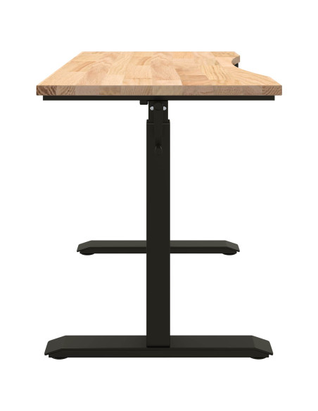 Scrivania Nero e naturale 120 x 60 cm Legno di Quercia Massello