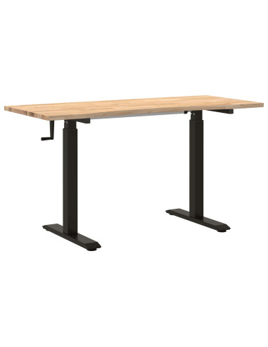 Scrivania Nero e naturale 140 x 60 cm Legno di Quercia Massello