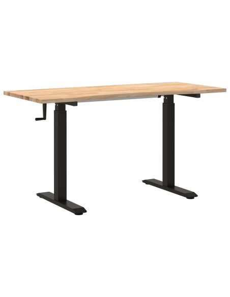 Scrivania Nero e naturale 140 x 60 cm Legno di Quercia Massello