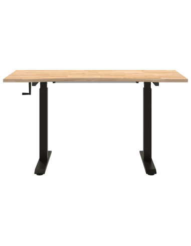 Scrivania Nero e naturale 140 x 60 cm Legno di Quercia Massello