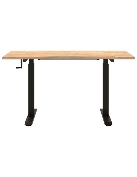 Scrivania Nero e naturale 140 x 60 cm Legno di Quercia Massello