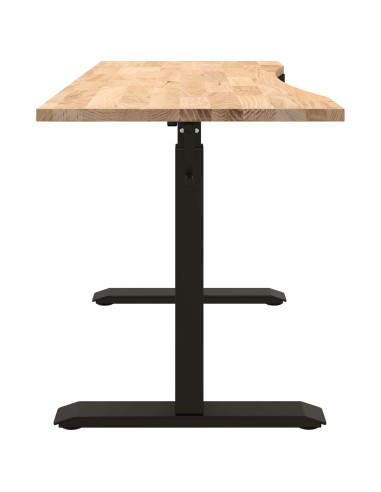 Scrivania Nero e naturale 140 x 60 cm Legno di Quercia Massello