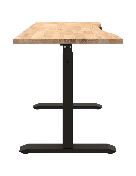 Scrivania Nero e naturale 140 x 60 cm Legno di Quercia Massello