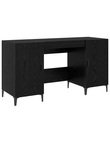 Scrivania Rovere Nero 140 x 50 x 75 cm Legno multistrato